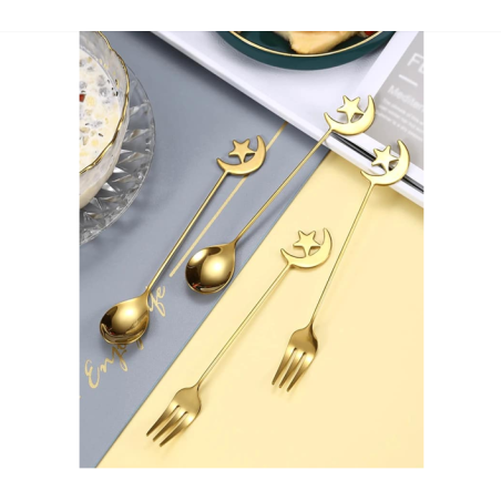 A set of 8 golden spoons